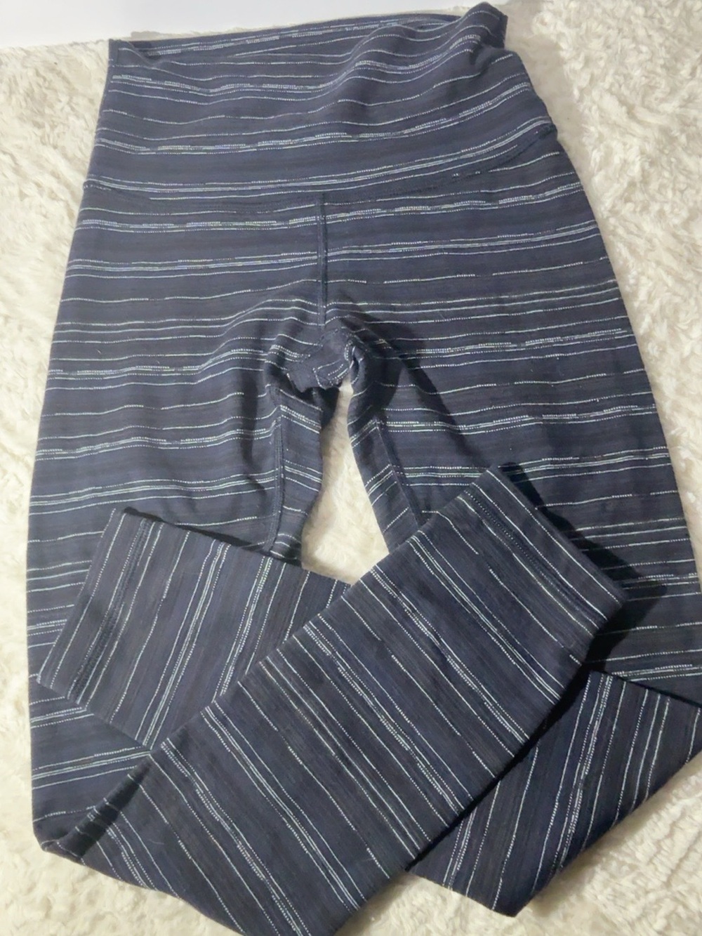 lululemon athletica Kids Navy and Light Blue Striped Leggings